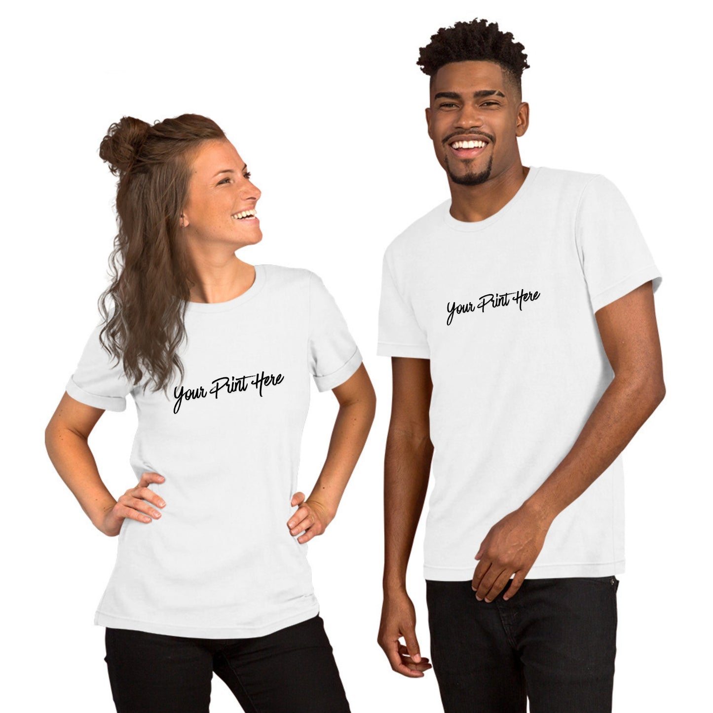Unisex Staple White Tshirt with your Custom Print