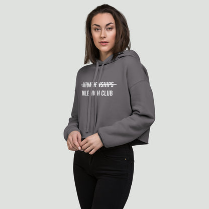 Crop Hoodie with "Situationships Mile High Club" Print